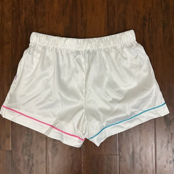 NWT GENERATION LOVE Kim Pajama Shorts Set in White Rainbow - Picture 8 of 16